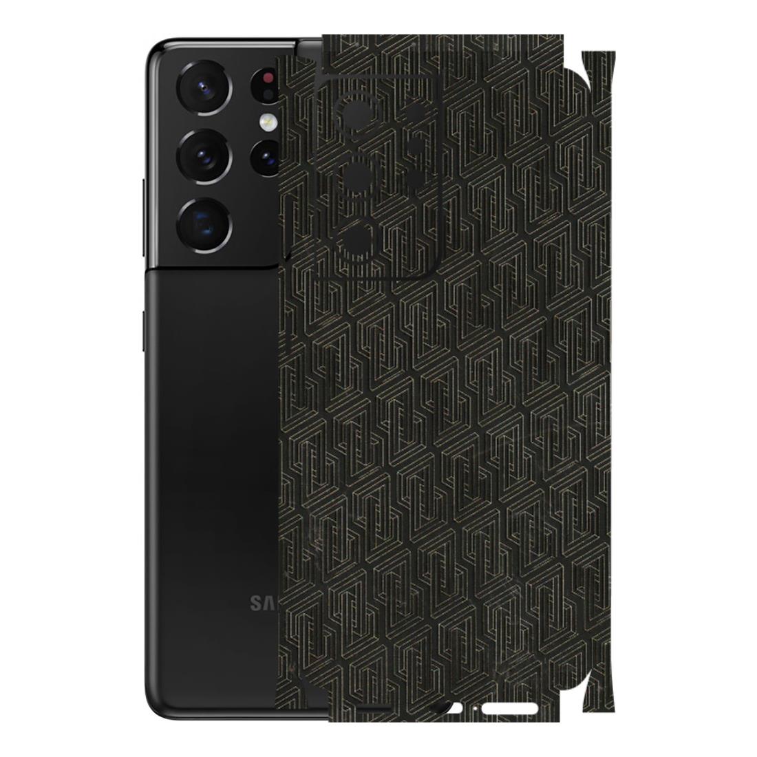 Samsung A/S Series Phone Skins (All Models) - Black Abstract Pattern - 3D Embossed Finish (L-117) Samsung Galaxy S21 Ultra 5G