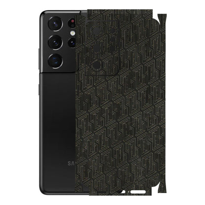 Samsung A/S Series Phone Skins (All Models) - Black Abstract Pattern - 3D Embossed Finish (L-117) Samsung Galaxy S21 Ultra 5G