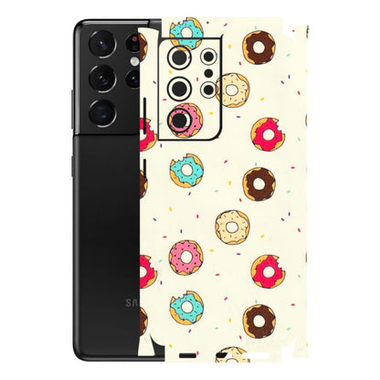 Samsung A/S Series Phone Skins (All Models) - Mini Donuts Doodle Art - 3D Embossed Finish (L-122) Samsung Galaxy S21 Ultra 5G