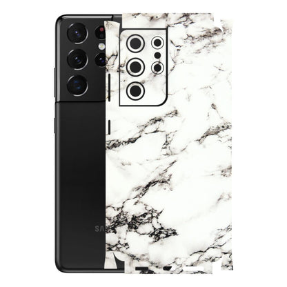 Samsung A/S Series Phone Skins (All Models) - Black and White Marble Texture - 3D Embossed Finish (L-124) Samsung Galaxy S21 Ultra 5G
