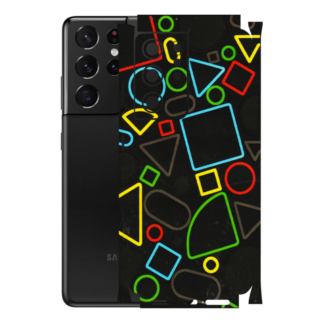 Samsung A/S Series Phone Skins (All Models) - Black Shapes - 3D Embossed Finish (L-131) Samsung Galaxy S21 Ultra 5G