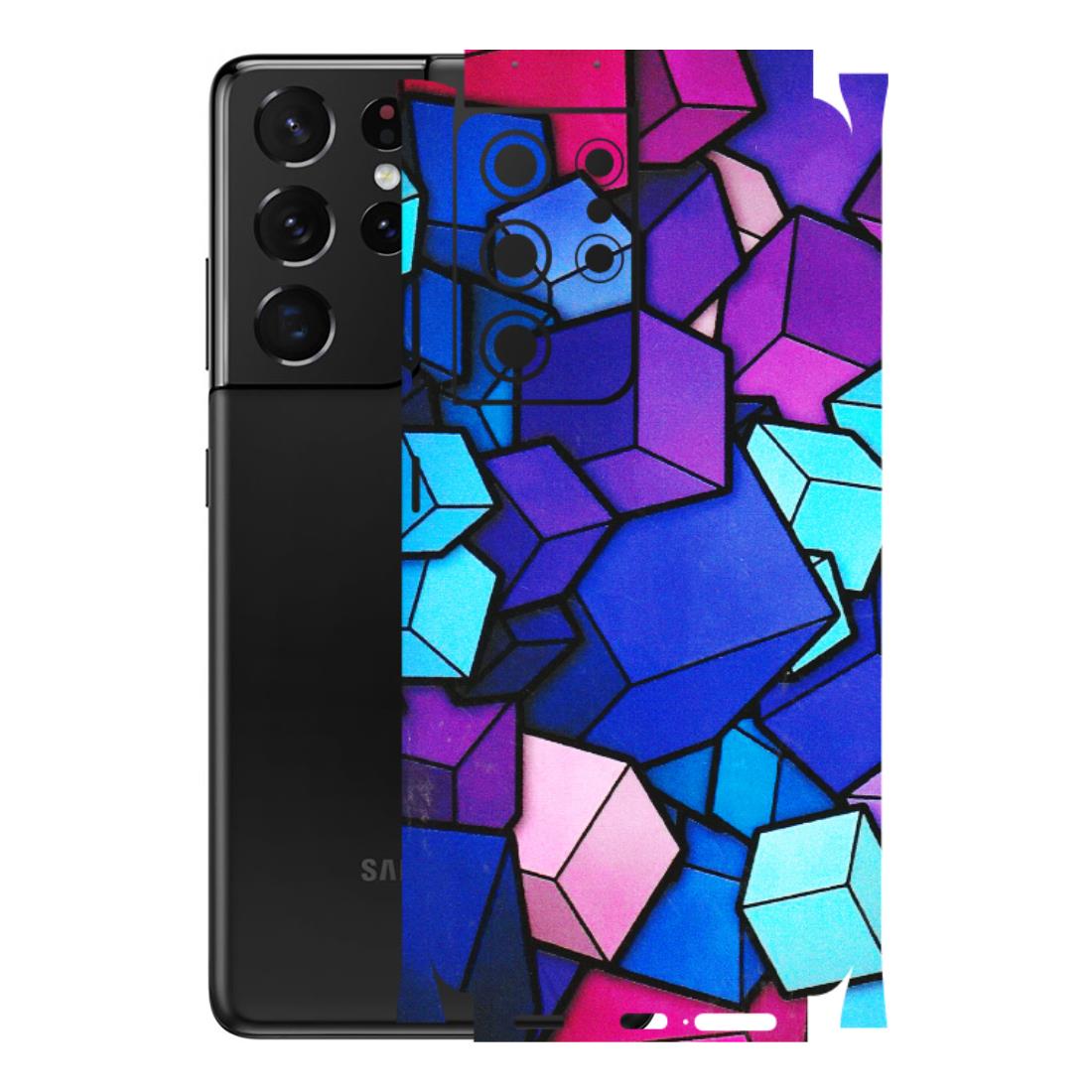 Samsung A/S Series Phone Skins (All Models) - Cube Doodle - 3D Embossed Finish (L-141) Samsung Galaxy S21 Ultra 5G