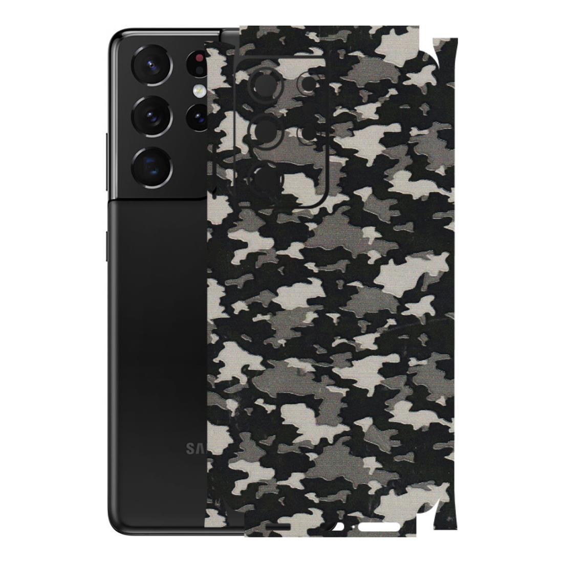 Samsung A/S Series Phone Skins (All Models) - Black/Grey Camoflaunge - 3D Embossed Finish (L-142) Samsung Galaxy S21 Ultra 5G
