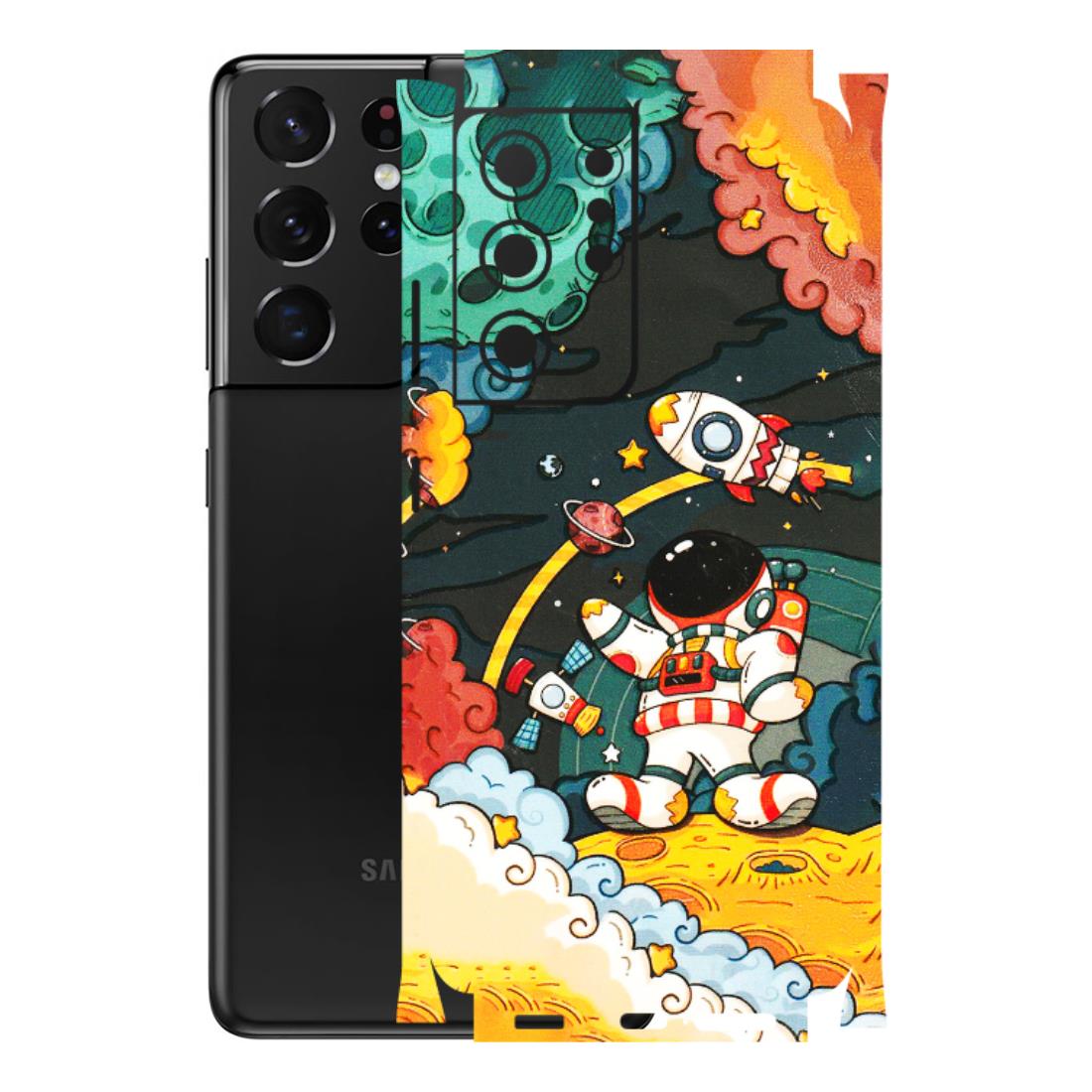 Samsung A/S Series Phone Skins (All Models) - Astronauts & Spaceship - 3D Embossed Finish (L-145) Samsung Galaxy S21 Ultra 5G