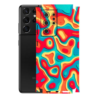 Samsung A/S Series Phone Skins (All Models) - Abstract Swirl - 3D Embossed Finish (L-150) Samsung Galaxy S21 Ultra 5G