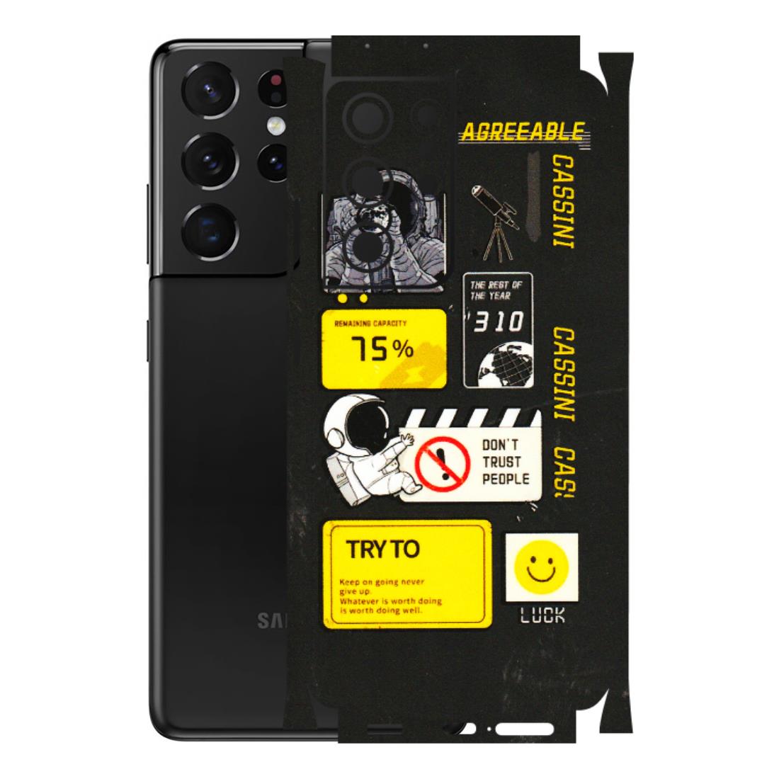 Samsung A/S Series Phone Skins (All Models) - Black Cassini - 3D Embossed Finish (L-161) Samsung Galaxy S21 Ultra 5G
