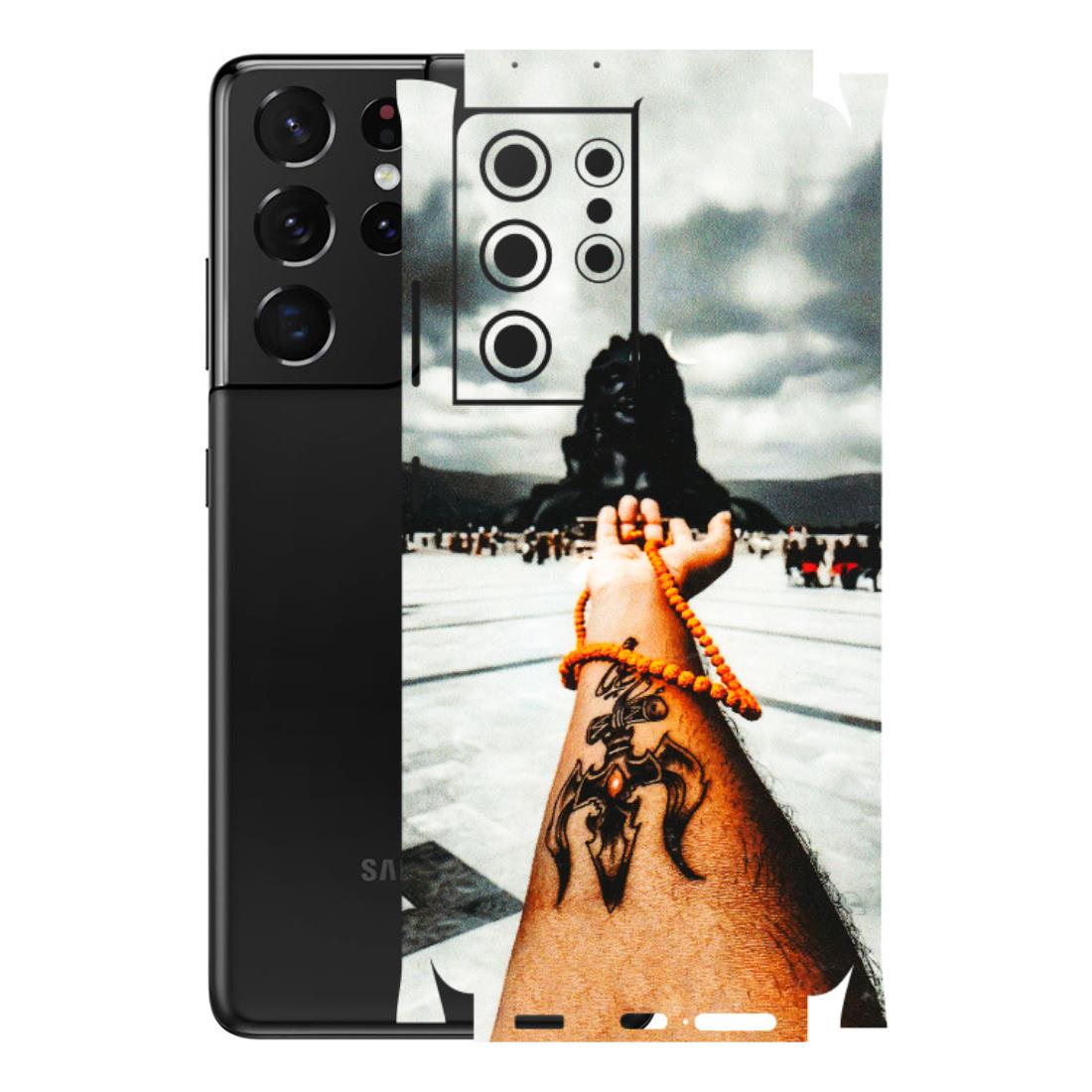 Samsung A/S Series Phone Skins (All Models) - Jai Adiyogi Mahakaal - 3D Embossed Finish (L-164) Samsung Galaxy S21 Ultra 5G