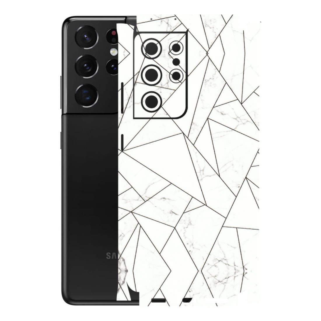 Samsung A/S Series Phone Skins (All Models) - Luxury White Marble Effect - 3D Embossed Finish (L-168) Samsung Galaxy S21 Ultra 5G