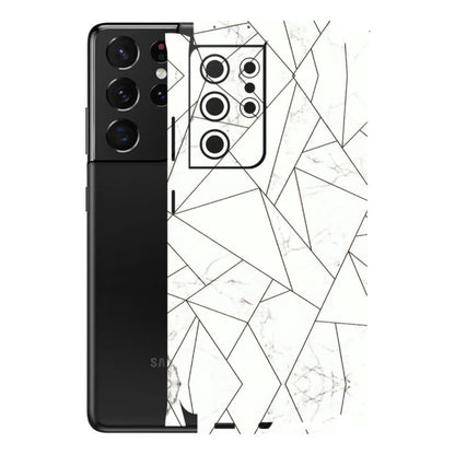 Samsung A/S Series Phone Skins (All Models) - Luxury White Marble Effect - 3D Embossed Finish (L-168) Samsung Galaxy S21 Ultra 5G