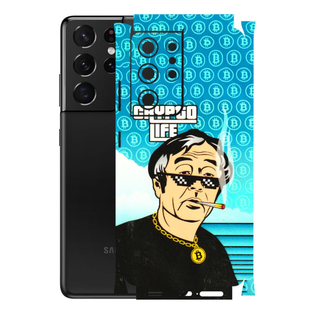 Samsung A/S Series Phone Skins (All Models) - Crypto Thug Life - 3D Embossed Finish (L-179) Samsung Galaxy S21 Ultra 5G