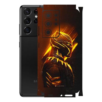 Samsung A/S Series Phone Skins (All Models) - Gold Black Panther - 3D Embossed Finish (L-181) Samsung Galaxy S21 Ultra 5G