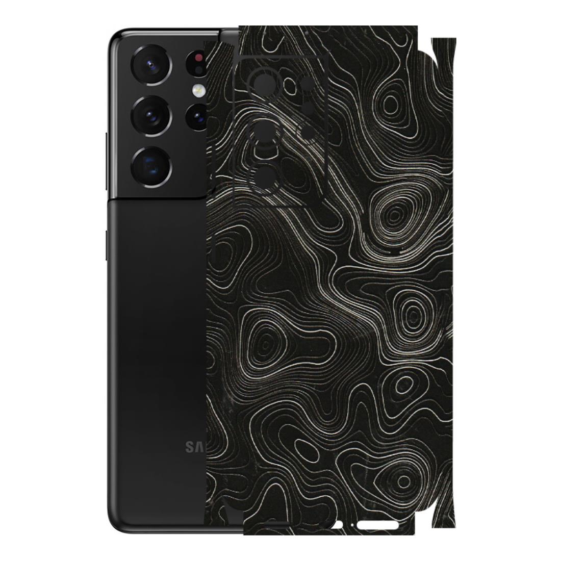 Samsung A/S Series Phone Skins (All Models) - Black Swirl - 3D Embossed Finish (L-196) Samsung Galaxy S21 Ultra 5G