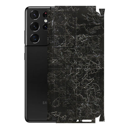 Samsung A/S Series Phone Skins (All Models) - Black map Texture - 3D Embossed Finish (L-201) Samsung Galaxy S21 Ultra 5G