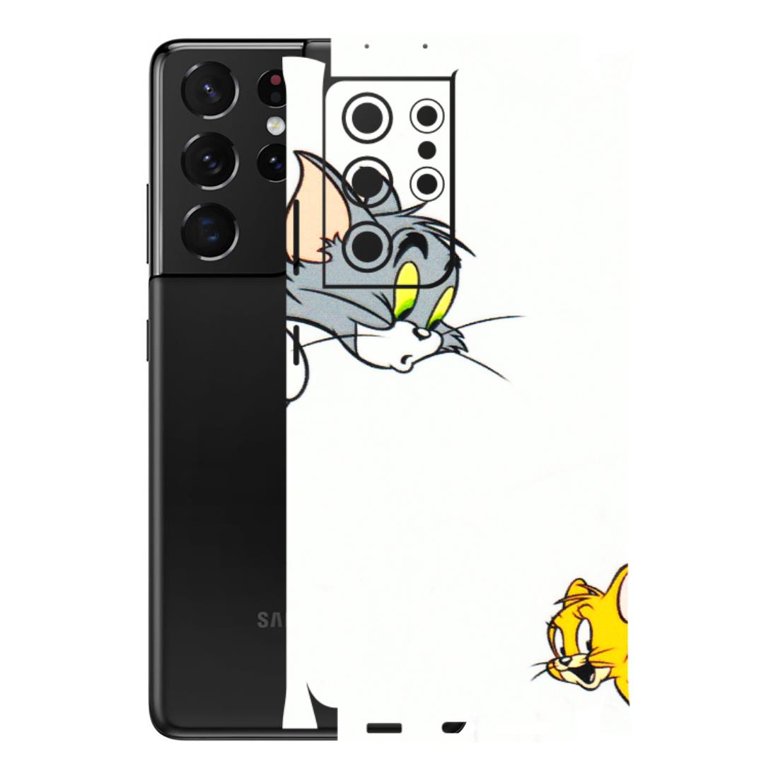 Samsung A/S Series Phone Skins (All Models) - Cute Tom And Jerry - 3D Embossed Finish (L-220) Samsung Galaxy S21 Ultra 5G
