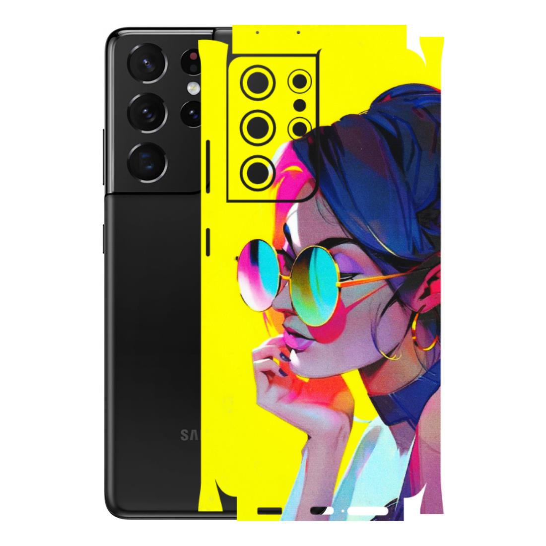Samsung A/S Series Phone Skins (All Models) - Bold Stylish Girl - 3D Embossed Finish (L-222) Samsung Galaxy S21 Ultra 5G