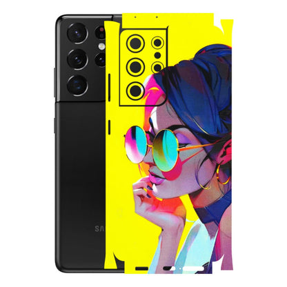 Samsung A/S Series Phone Skins (All Models) - Bold Stylish Girl - 3D Embossed Finish (L-222) Samsung Galaxy S21 Ultra 5G