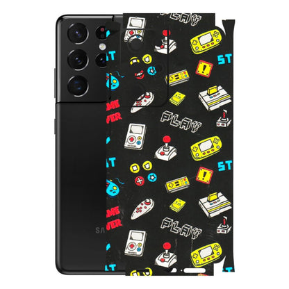 Samsung A/S Series Phone Skins (All Models) - Gaming Doodles - 3D Embossed Finish (L-224) Samsung Galaxy S21 Ultra 5G