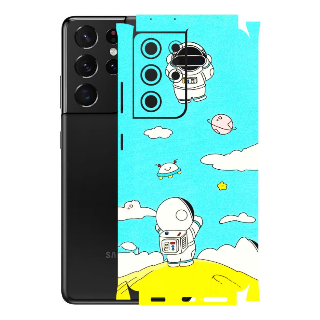 Samsung A/S Series Phone Skins (All Models) - Blue Skies Astro Float - 3D Embossed Finish (L-230) Samsung Galaxy S21 Ultra 5G