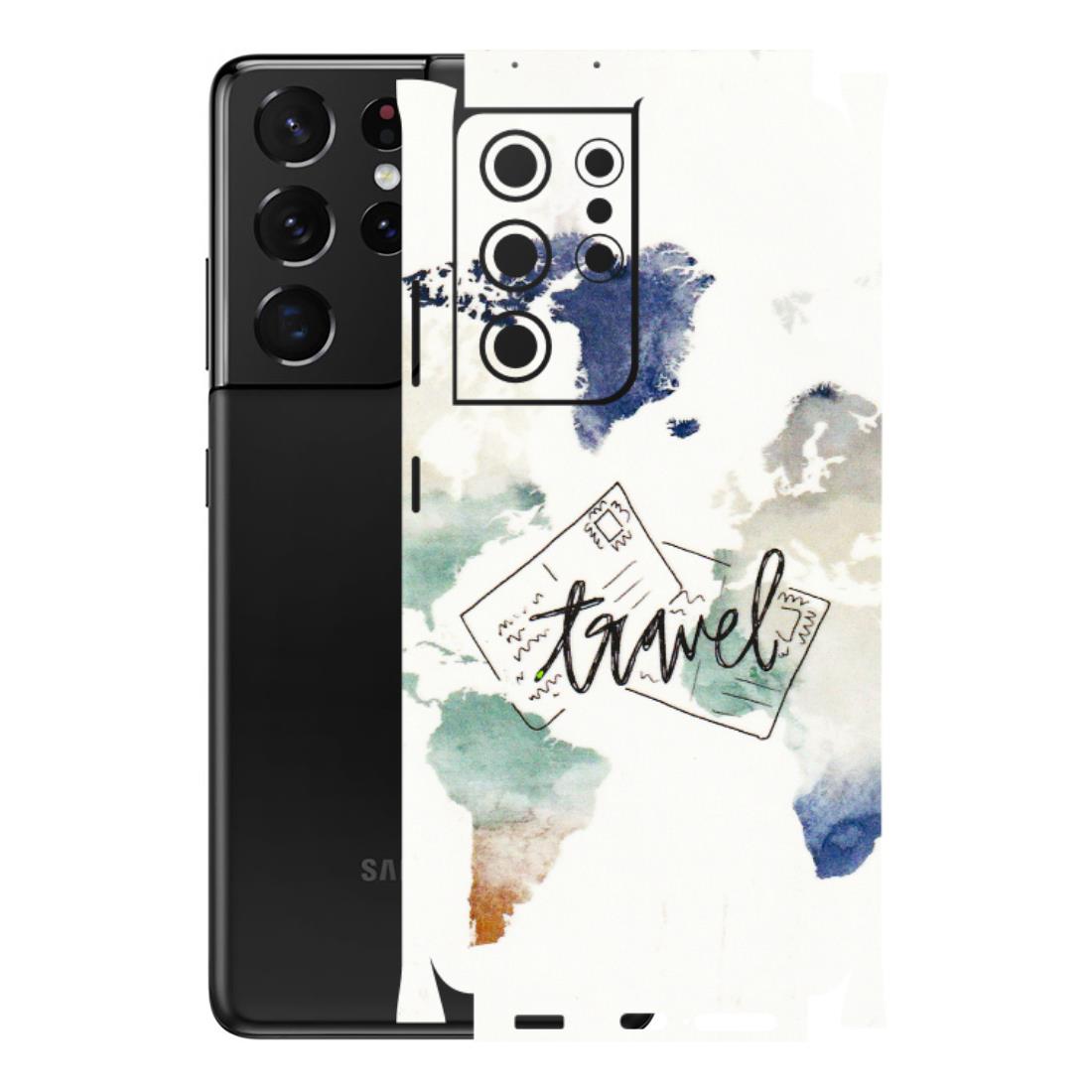 Samsung A/S Series Phone Skins (All Models) - Travel The World - 3D Embossed Finish (L-232) Samsung Galaxy S21 Ultra 5G