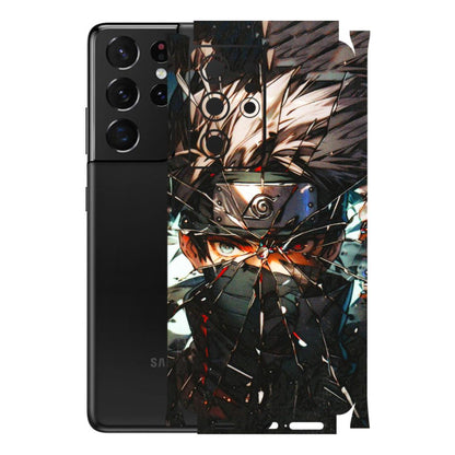 Samsung A/S Series Phone Skins (All Models) - Kakashi Shattered Glass Effect - 3D Embossed Finish (L-237) Samsung Galaxy S21 Ultra 5G