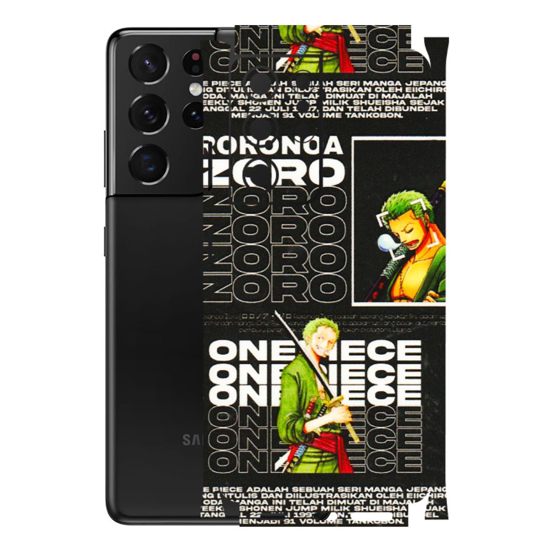 Samsung A/S Series Phone Skins (All Models) - One Piece Zoro - 3D Embossed Finish (L-250) Samsung Galaxy S21 Ultra 5G
