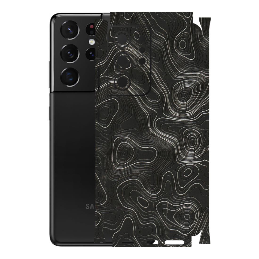 Samsung A/S Series Phone Skins (All Models) - Abstract White Line Map - 3D Embossed Finish (L-269) Samsung Galaxy S21 Ultra 5G