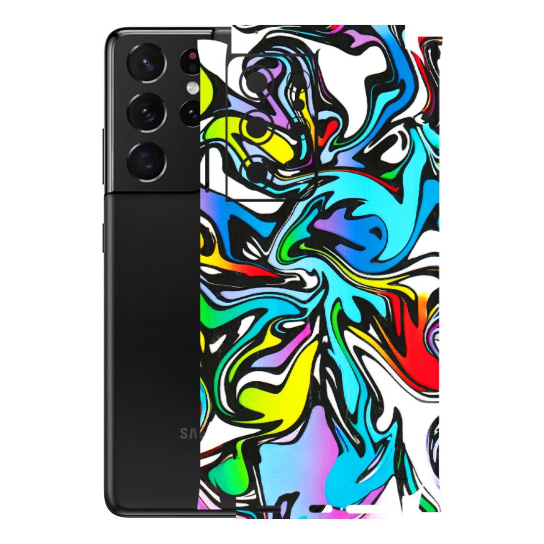 Samsung A/S Series Phone Skins (All Models) - Abstract Colour Paints - 3D Embossed Finish (L-271) Samsung Galaxy S21 Ultra 5G