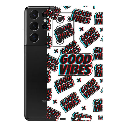 Samsung A/S Series Phone Skins (All Models) - Good Vibes - 3D Embossed Finish (L-282) Samsung Galaxy S21 Ultra 5G