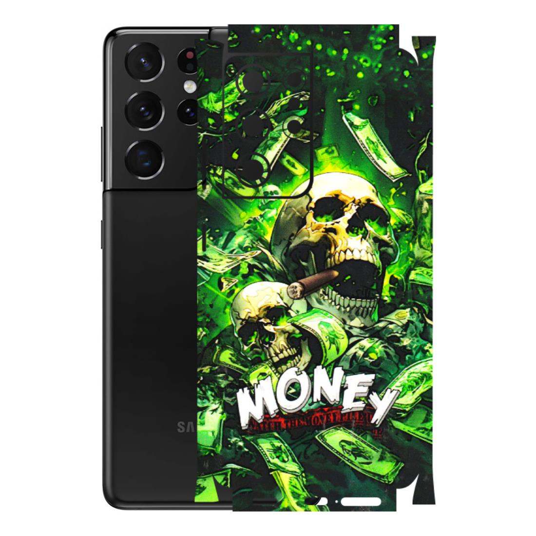 Samsung A/S Series Phone Skins (All Models) - Skull Money - 3D Embossed Finish (L-303) Samsung Galaxy S21 Ultra 5G