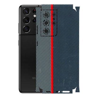 Samsung A/S Series Phone Skins (All Models) - Blue Sober Lines - 3D Embossed Finish (L-305) Samsung Galaxy S21 Ultra 5G