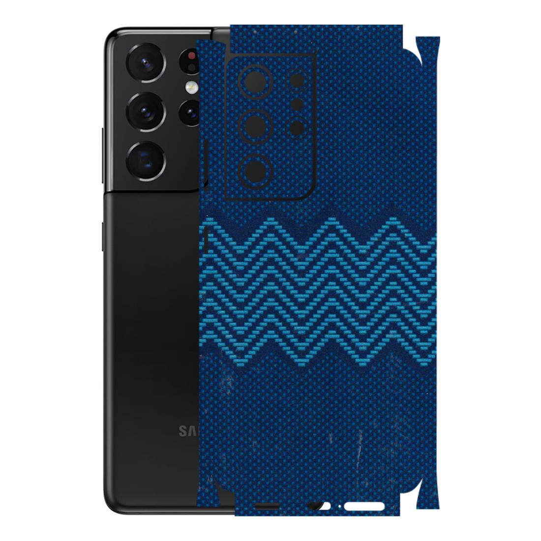 Samsung A/S Series Phone Skins (All Models) - Blue Sober Waves - 3D Embossed Finish (L-306) Samsung Galaxy S21 Ultra 5G