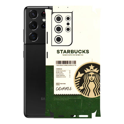 Samsung A/S Series Phone Skins (All Models) - Starbucks Barcode - 3D Embossed Finish (L-308) Samsung Galaxy S21 Ultra 5G