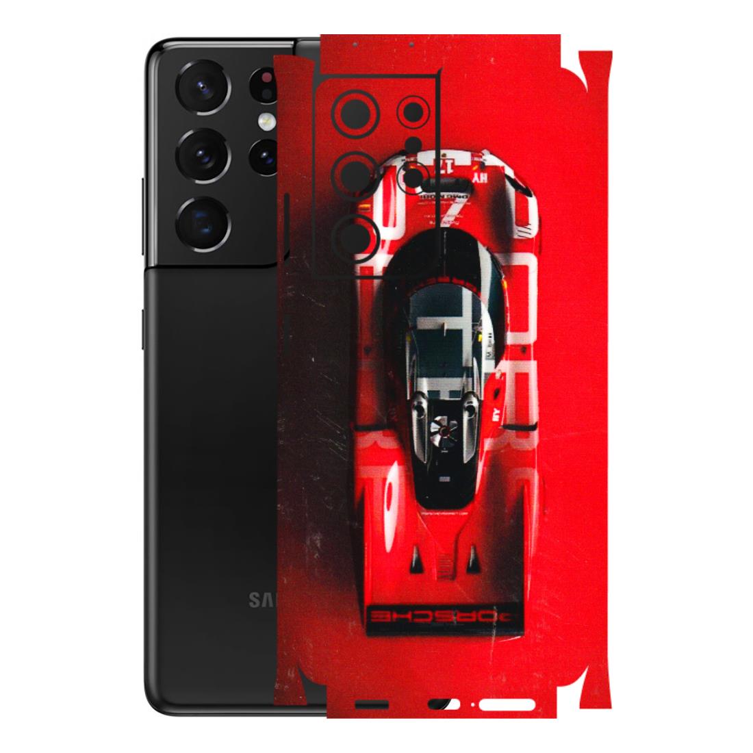 Samsung A/S Series Phone Skins (All Models) - Red Porsche Car Logo - 3D Embossed Finish (L-315) Samsung Galaxy S21 Ultra 5G