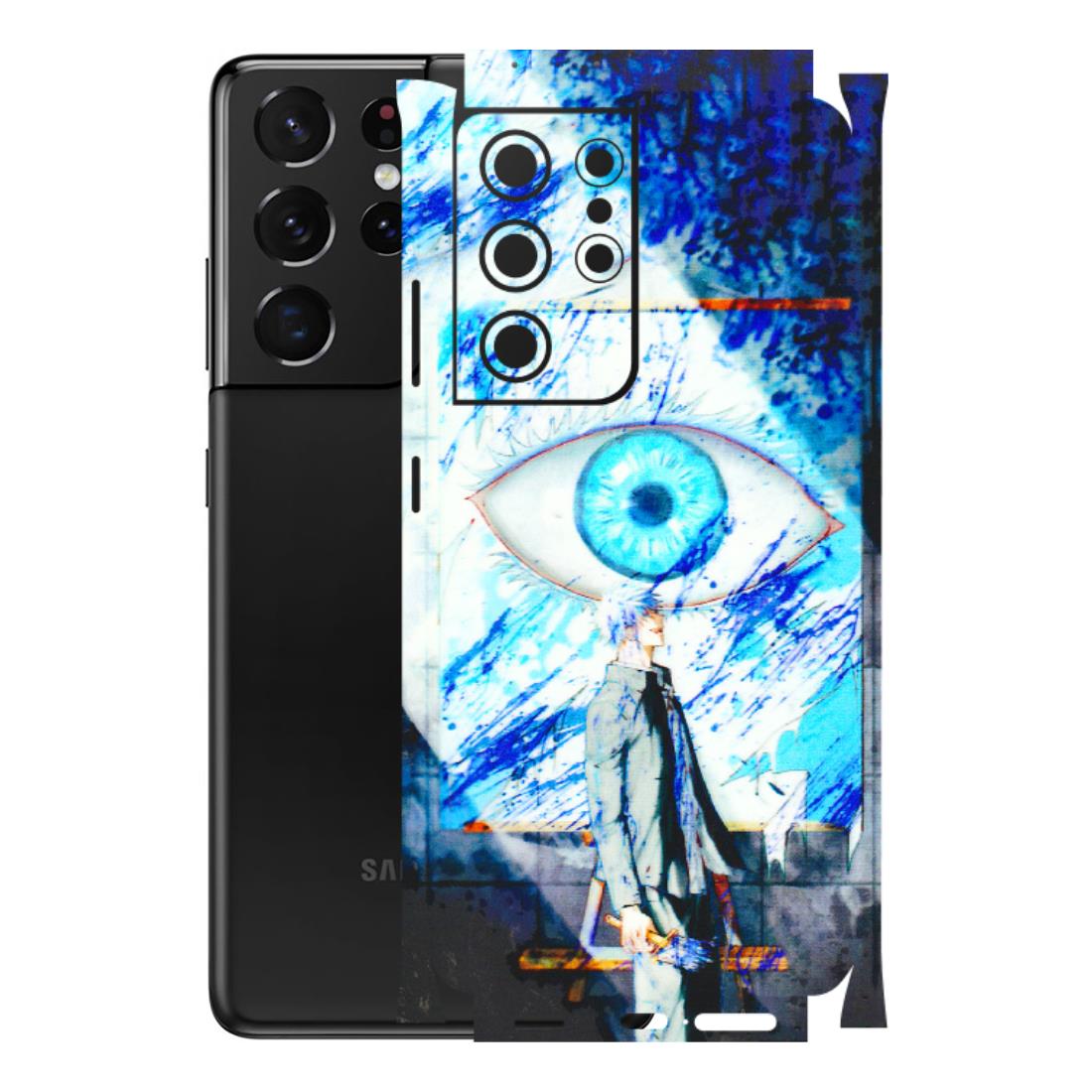 Samsung A/S Series Phone Skins (All Models) - Anime Sea Blue Eye - 3D Embossed Finish (L-318) Samsung Galaxy S21 Ultra 5G