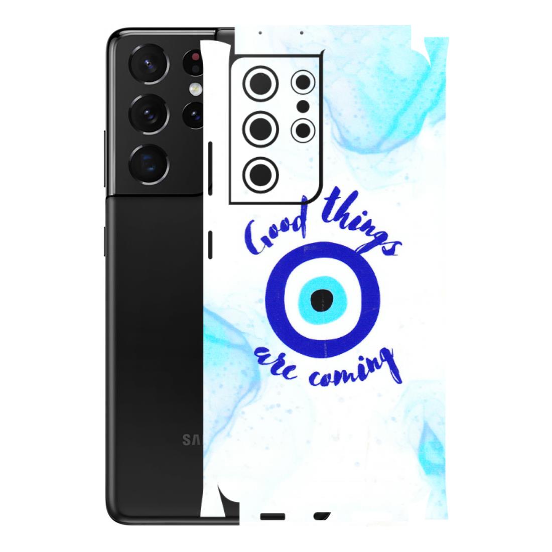 Samsung A/S Series Phone Skins (All Models) - Evil Eye Good Things Are Coming - 3D Embossed Finish (L-322) Samsung Galaxy S21 Ultra 5G