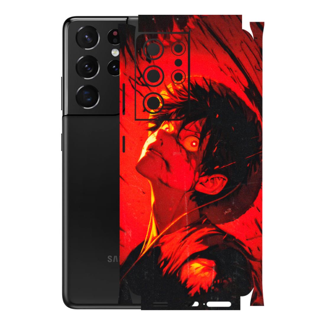 Samsung A/S Series Phone Skins (All Models) - D.Luffy Power Up One Piece Anime - 3D Embossed Finish (L-326) Samsung Galaxy S21 Ultra 5G