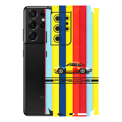 Samsung A/S Series Phone Skins (All Models) - Multicolour Porche - 3D Embossed Finish (L-39) Samsung Galaxy S21 Ultra 5G