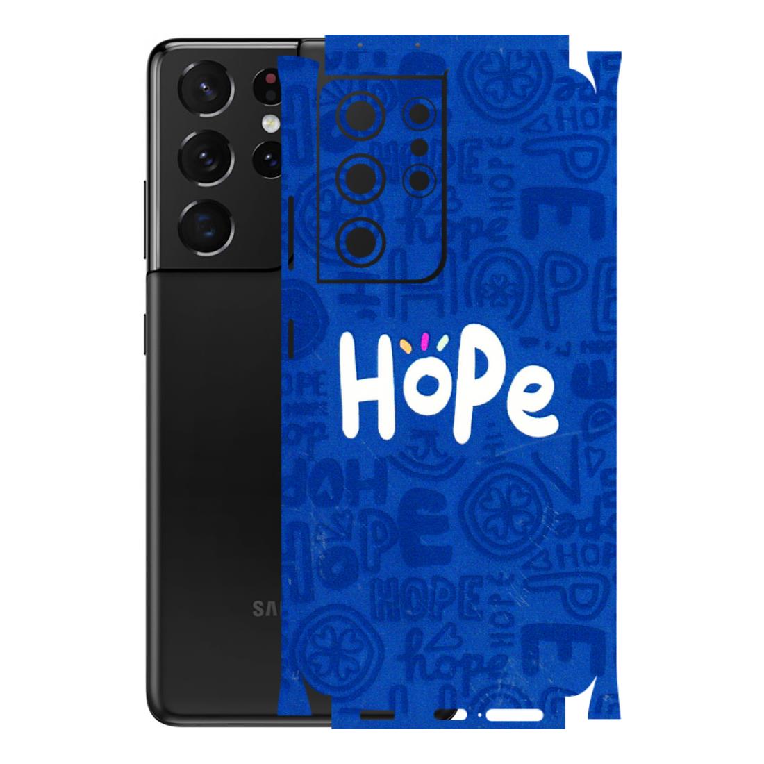 Samsung A/S Series Phone Skins (All Models) - Hope Doodles Blue - 3D Embossed Finish (L-43) Samsung Galaxy S21 Ultra 5G