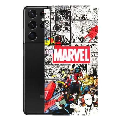 Samsung A/S Series Phone Skins (All Models) - Marvel Colorful Comic - 3D Embossed Finish (L-64) Samsung Galaxy S21 Ultra 5G