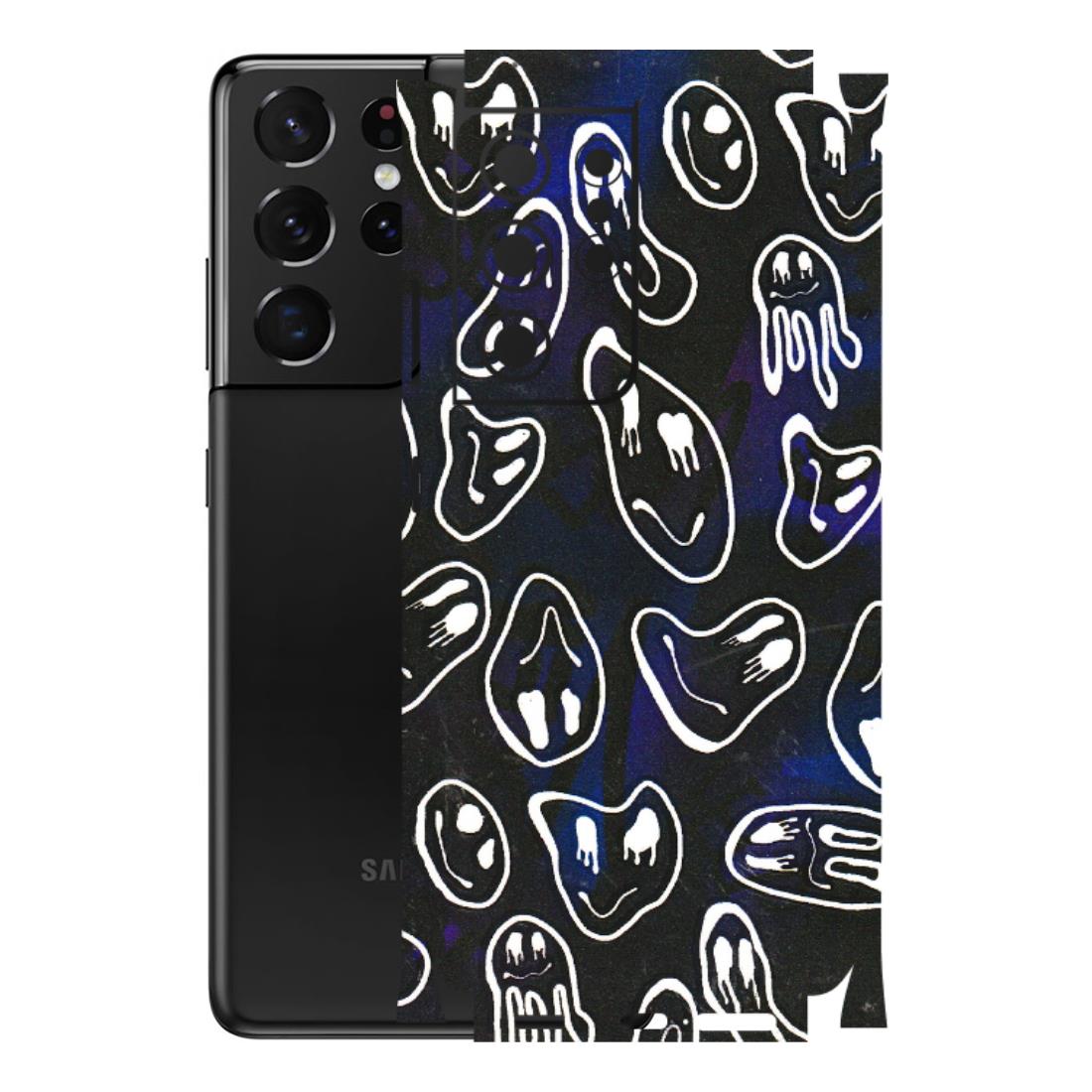 Samsung A/S Series Phone Skins (All Models) - Distorted Smileys - 3D Embossed Finish (L-92) Samsung Galaxy S21 Ultra 5G