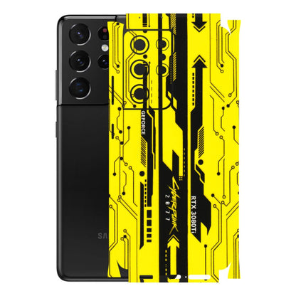 Samsung A/S Series Phone Skins (All Models) - Yellow Cyberpunk - 3D Embossed Finish (L-93) Samsung Galaxy S21 Ultra 5G