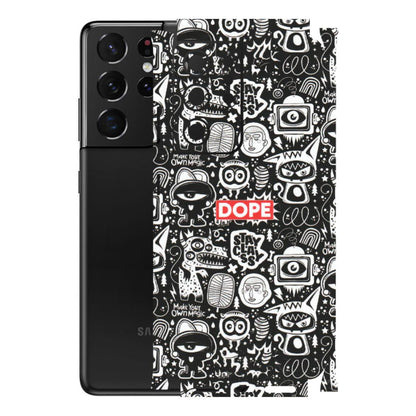 Samsung A/S Series Phone Skins (All Models) - Dope Stay Classy Black Doodles - Matte Finish (M-126) Samsung Galaxy S21 Ultra 5G