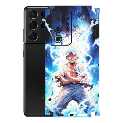 Samsung A/S Series Phone Skins (All Models) - Blue Thunder Luffy Anime - Matte Finish (M-132) Samsung Galaxy S21 Ultra 5G