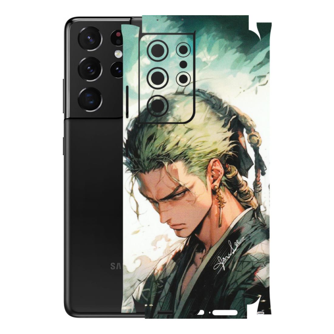 Samsung A/S Series Phone Skins (All Models) - New Roronoa Zoro One Picece Anime - Matte Finish (M-140) Samsung Galaxy S21 Ultra 5G