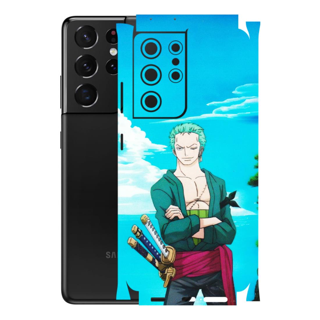 Samsung A/S Series Phone Skins (All Models) - Cool Swordman Zoro Anime - Matte Finish (M-143) Samsung Galaxy S21 Ultra 5G