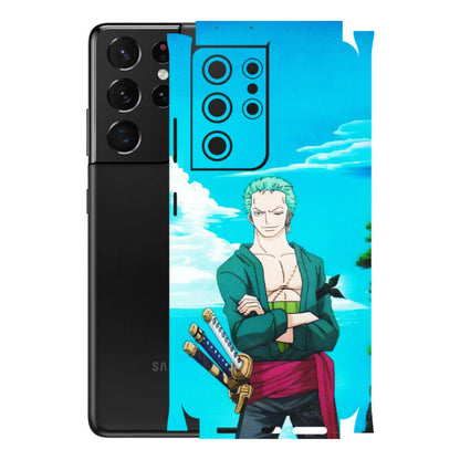 Samsung A/S Series Phone Skins (All Models) - Cool Swordman Zoro Anime - Matte Finish (M-143) Samsung Galaxy S21 Ultra 5G