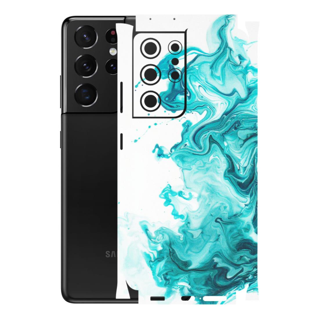 Samsung A/S Series Phone Skins (All Models) - Sky Blue Abstract Colour - Matte Finish (M-146) Samsung Galaxy S21 Ultra 5G