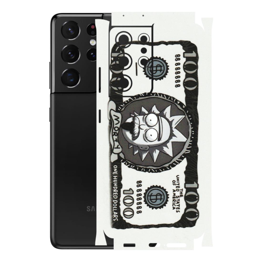 Samsung A/S Series Phone Skins (All Models) - Rick And Morty Hundred Dollar Anime - Matte Finish (M-161) Samsung Galaxy S21 Ultra 5G