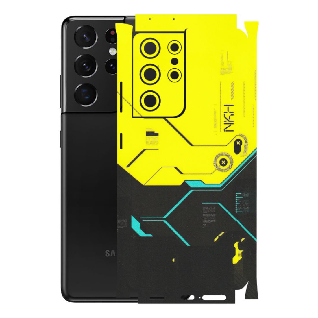 Samsung A/S Series Phone Skins (All Models) - Black Yellow Technica - Matte Finish (M-53) Samsung Galaxy S21 Ultra 5G