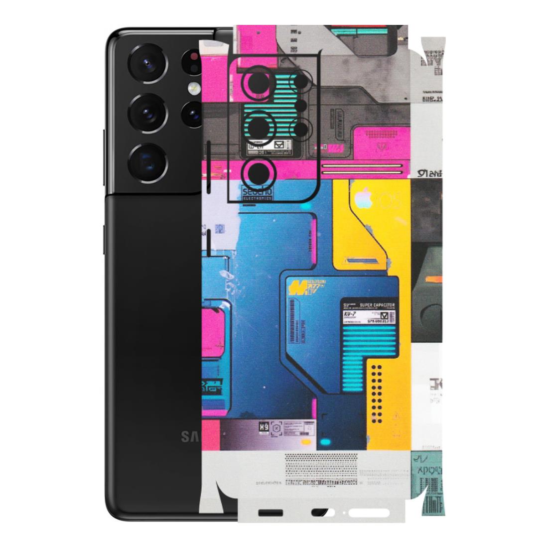 Samsung A/S Series Phone Skins (All Models) - Colourfull Motherboard Internals - Matte Finish (M-55) Samsung Galaxy S21 Ultra 5G